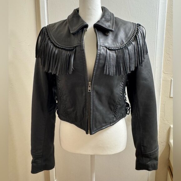 3M Thinsulate Jackets & Blazers - 3M Thinsulate Highway One Black Leather Jacket with Fringe
